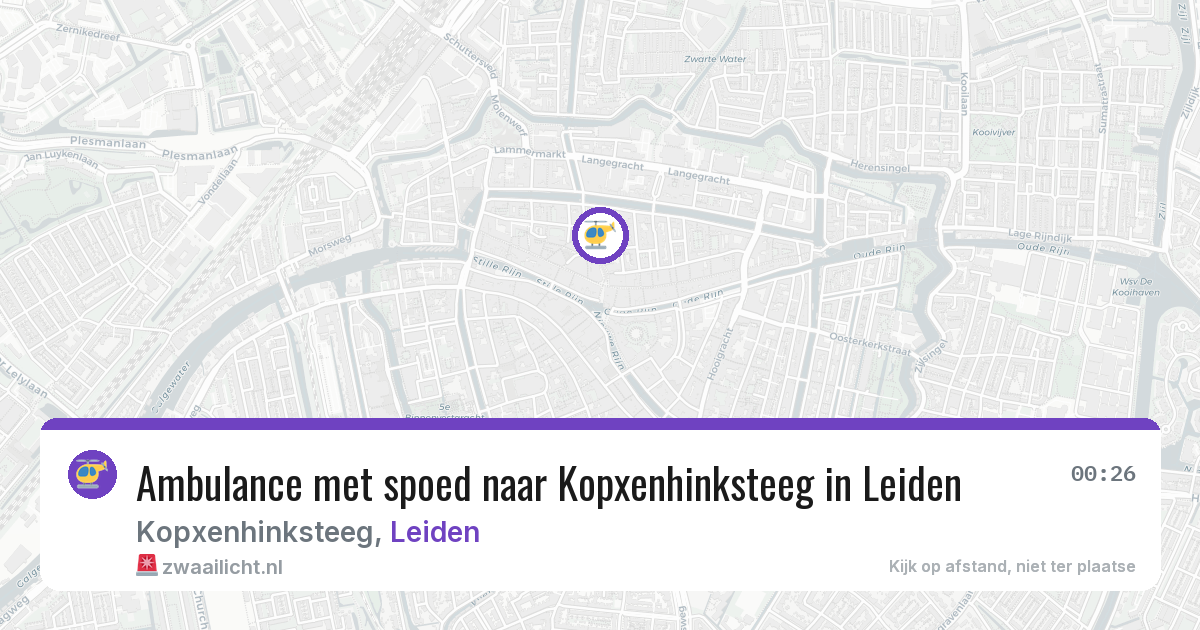 Ambulance met spoed naar Kopxenhinksteeg in Leiden — 7 jul 2026