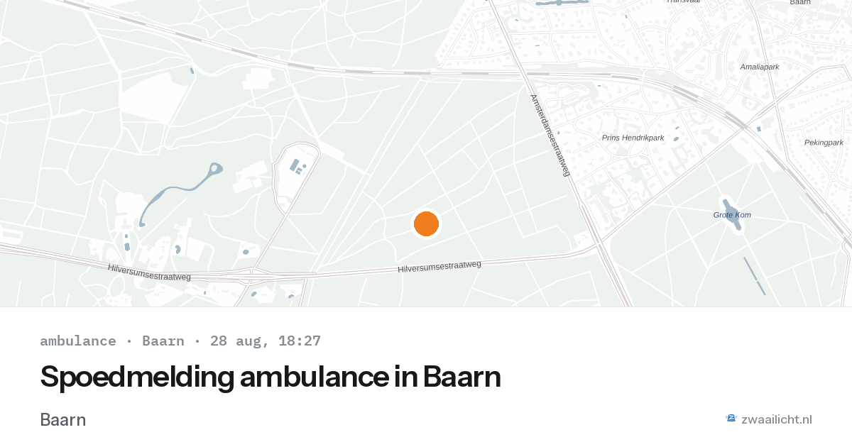 Spoedmelding ambulance in Baarn — 28 aug 2026