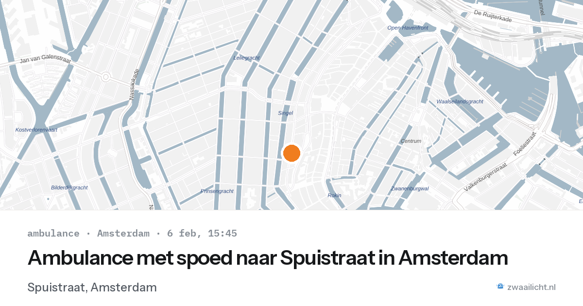 Ambulance met spoed naar Spuistraat in Amsterdam — 6 feb 2026
