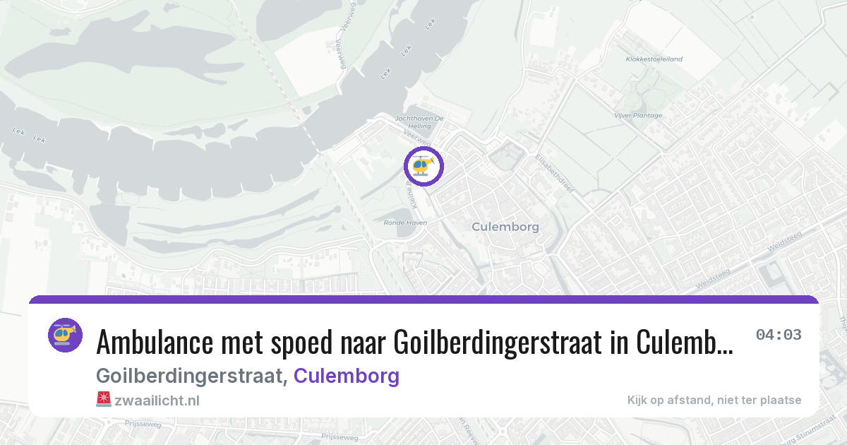 Ambulance met spoed naar Goilberdingerstraat in Culemborg — 7 jun 2026