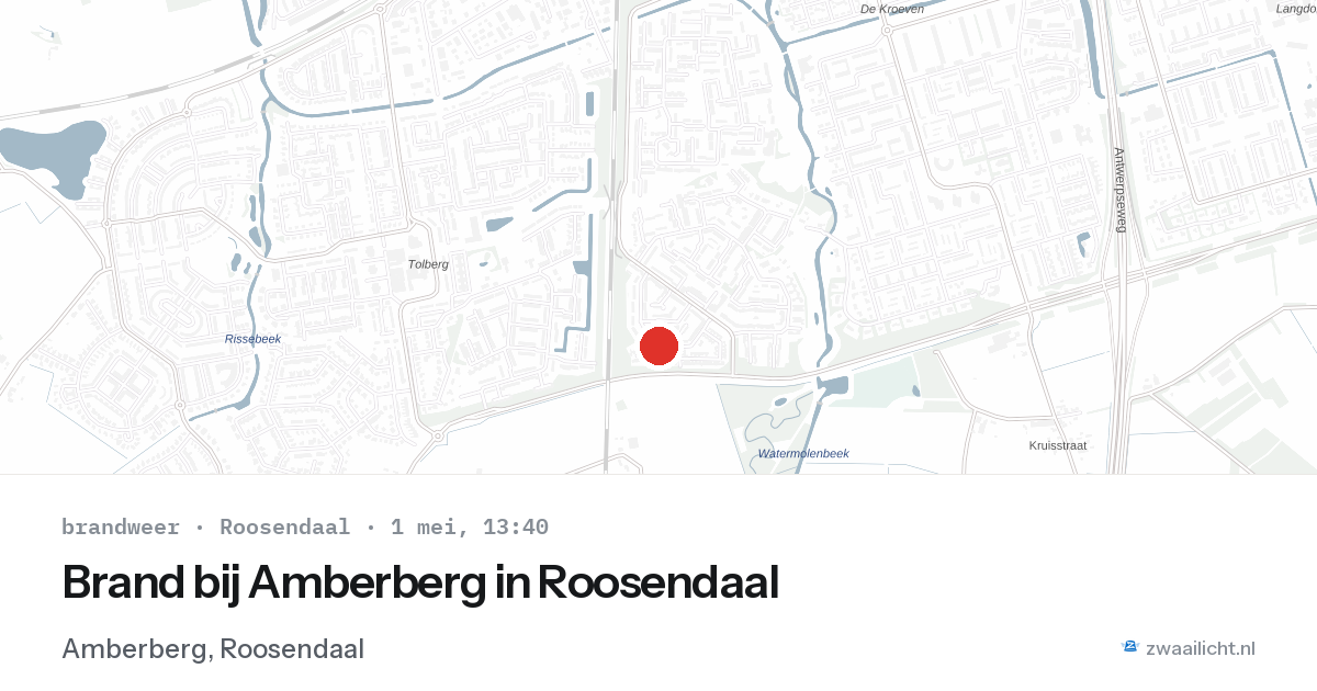 Brand bij Amberberg in Roosendaal — 1 mei 2026