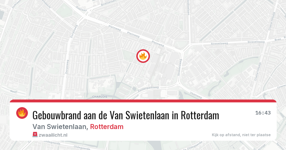 Gebouwbrand aan de Van Swietenlaan in Rotterdam — 28 jul 2026