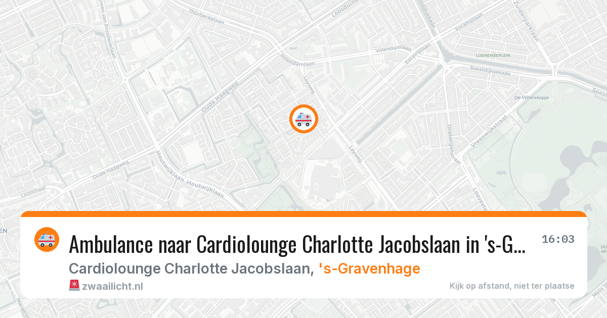 Ambulance naar Cardiolounge Charlotte Jacobslaan in 's-Gravenhage — 25 jan 2026