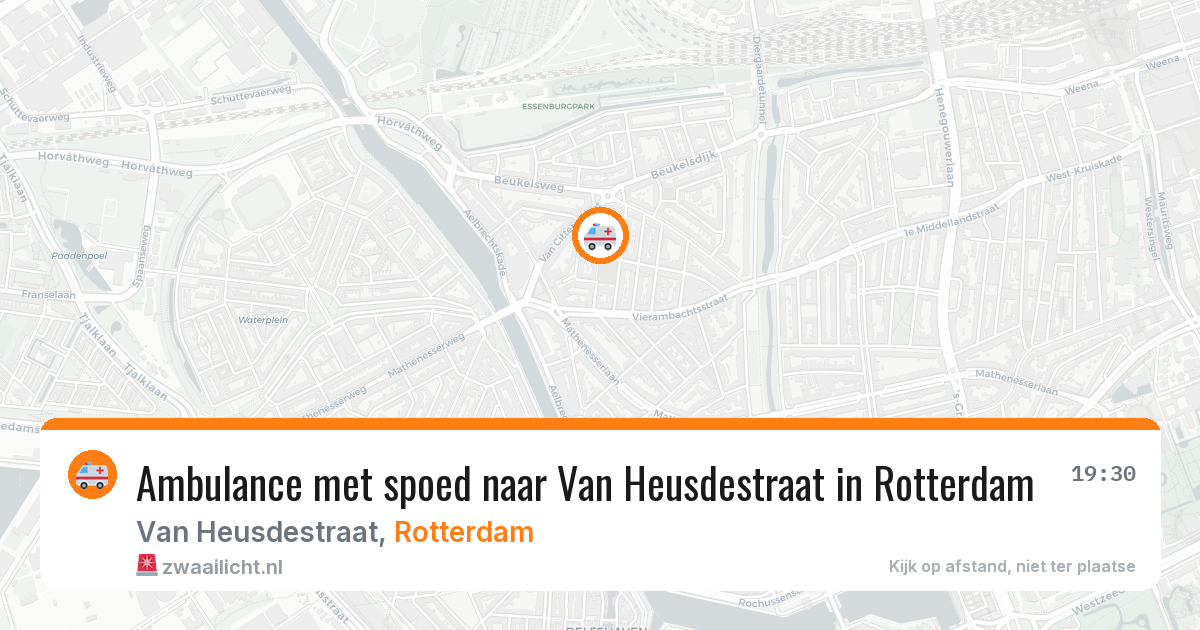 Ambulance met spoed naar Van Heusdestraat in Rotterdam — 15 jun 2026
