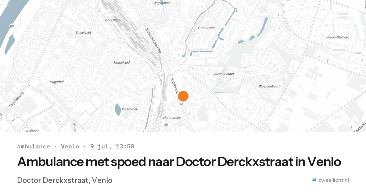 Ambulance met spoed naar Doctor Derckxstraat in Venlo — 9 jul 2026