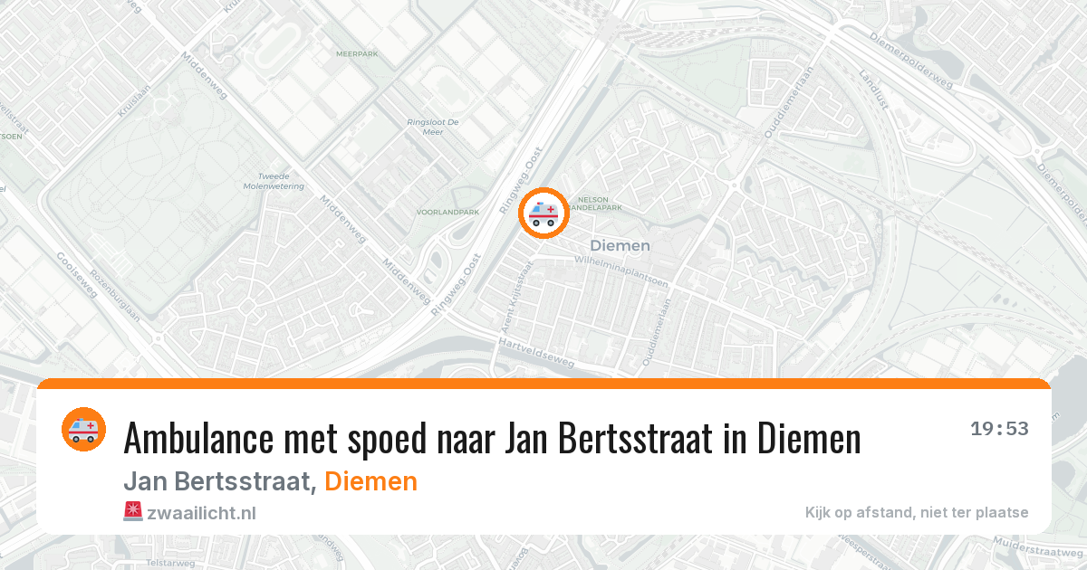 Ambulance met spoed naar Jan Bertsstraat in Diemen — 23 jul 2026