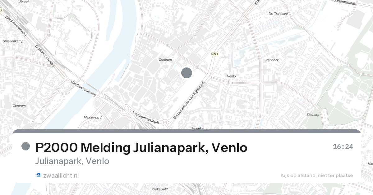 P2000 Melding Julianapark, Venlo — 16 aug 2026