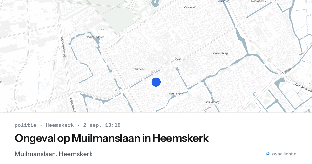 Ongeval op Muilmanslaan in Heemskerk — 2 sep 2026