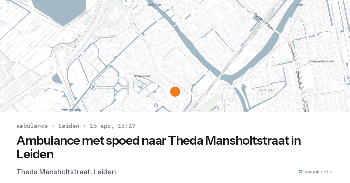 Ambulance met spoed naar Theda Mansholtstraat in Leiden — 15 apr 2026