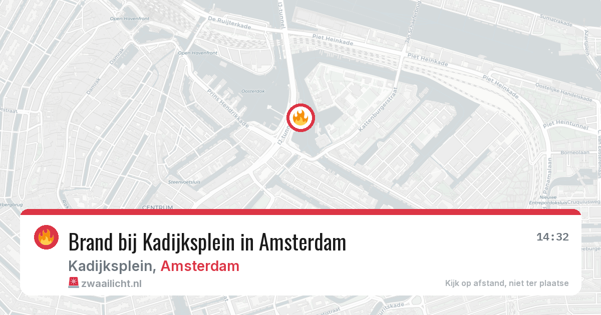 Brand bij Kadijksplein in Amsterdam — 17 jul 2026