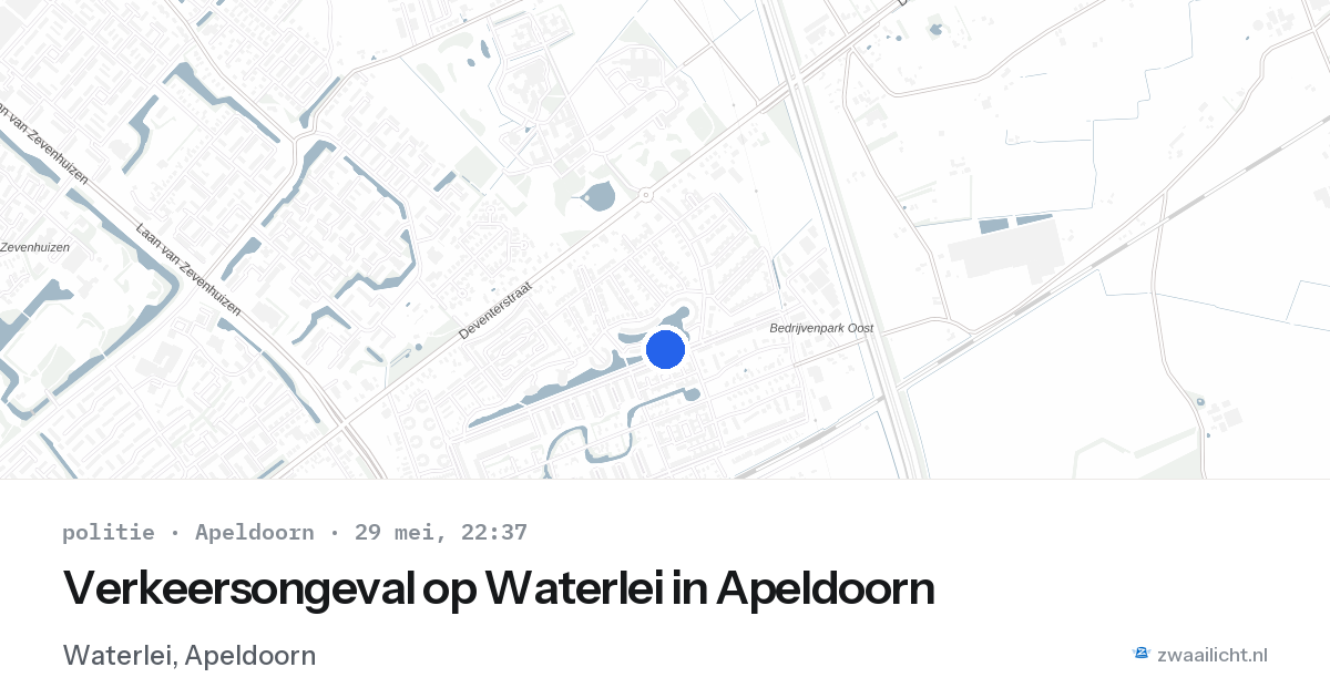 Verkeersongeval op Waterlei in Apeldoorn — 29 mei 2026