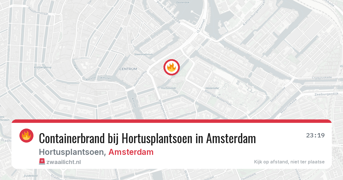 Containerbrand bij Hortusplantsoen in Amsterdam — 22 mei 2026