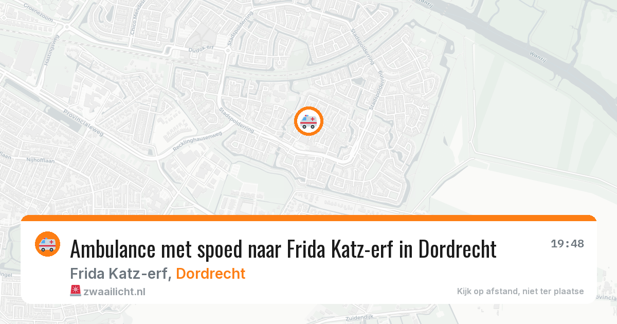 Ambulance met spoed naar Frida Katz-erf in Dordrecht — 23 mei 2026