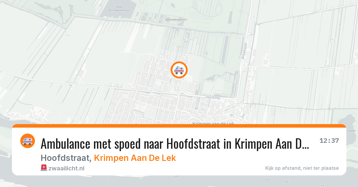 Ambulance met spoed naar Hoofdstraat in Krimpen Aan De Lek — 22 mei 2026
