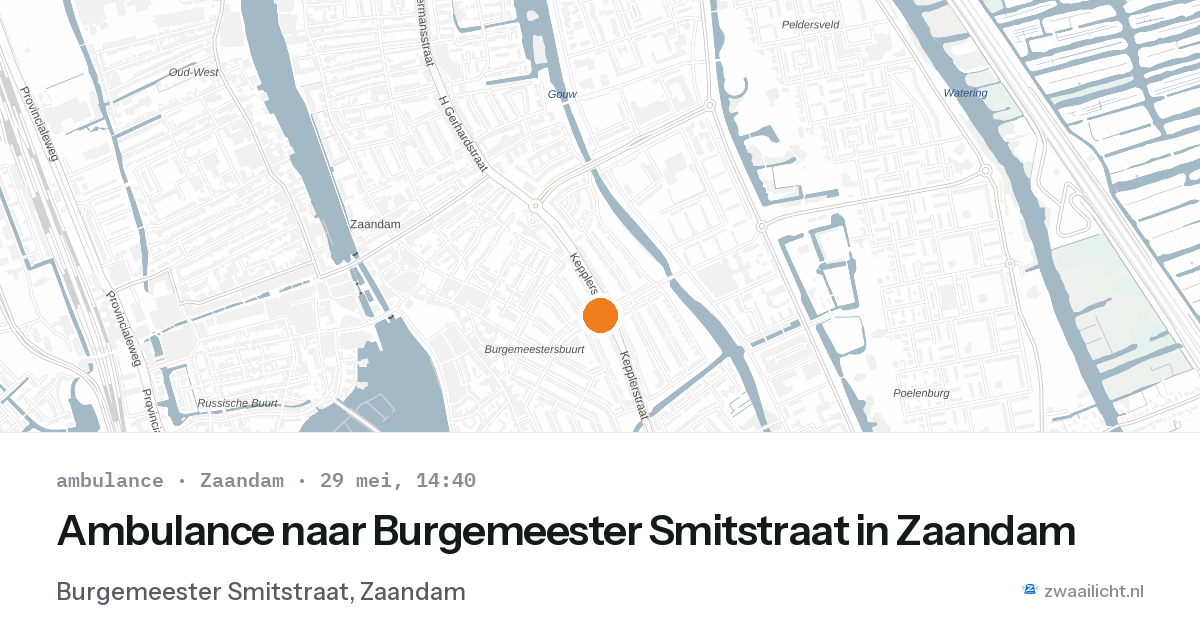 Ambulance naar Burgemeester Smitstraat in Zaandam — 29 mei 2026