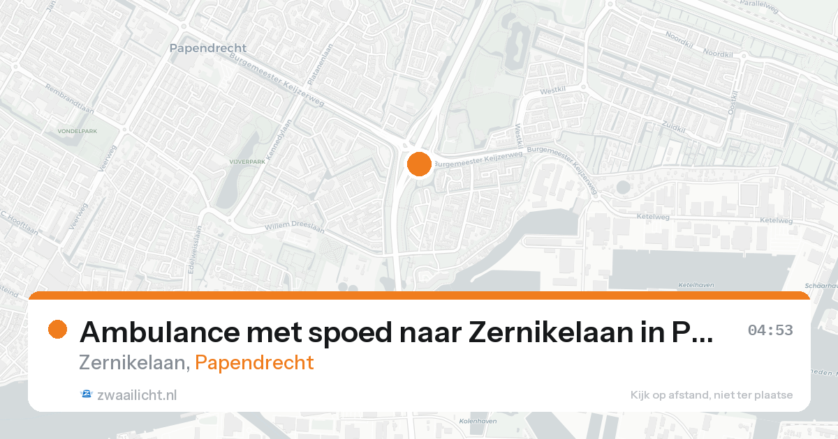 Ambulance met spoed naar Zernikelaan in Papendrecht — 22 aug 2026