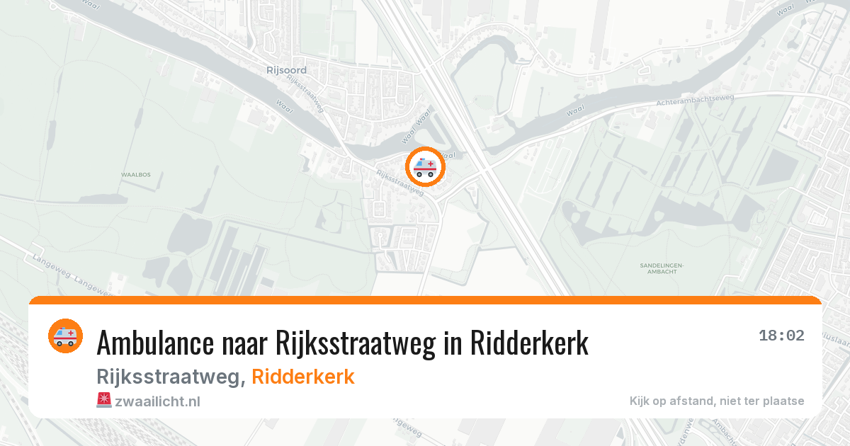 Ambulance naar Rijksstraatweg in Ridderkerk — 16 mrt 2026