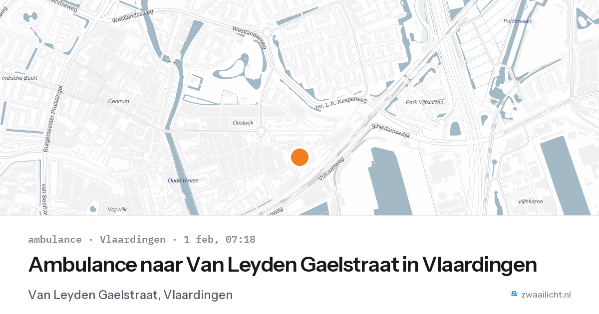 Ambulance naar Van Leyden Gaelstraat in Vlaardingen — 1 feb 2026