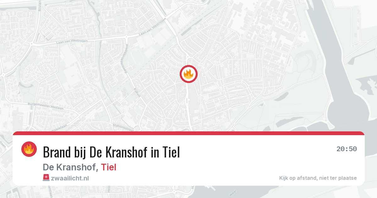 Brand bij De Kranshof in Tiel — 9 jun 2026