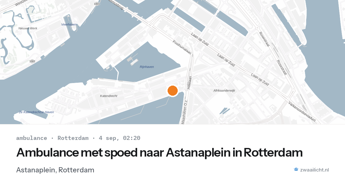 Ambulance met spoed naar Astanaplein in Rotterdam — 4 sep 2026