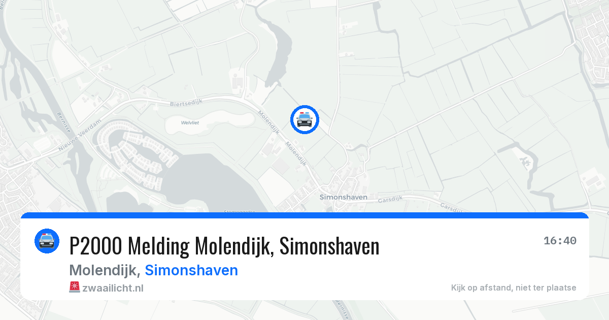 P2000 Melding Molendijk, Simonshaven — 20 jun 2026