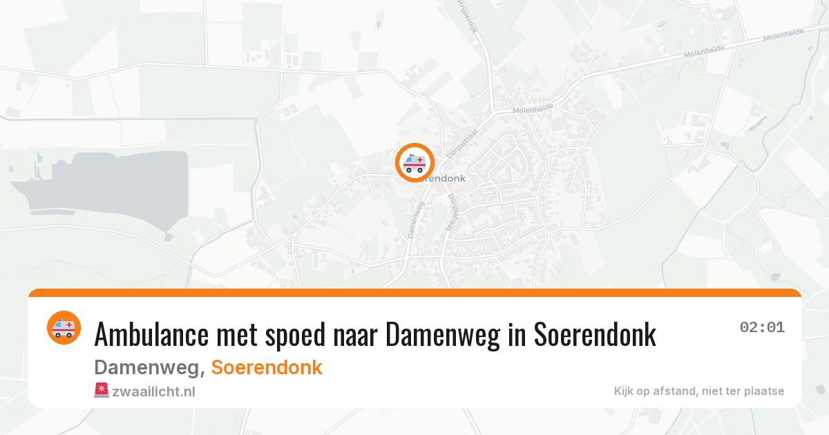 Ambulance met spoed naar Damenweg in Soerendonk — 9 aug 2026