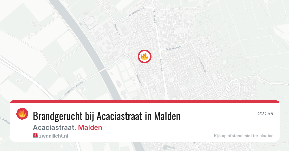 Brandgerucht bij Acaciastraat in Malden — 20 mei 2026