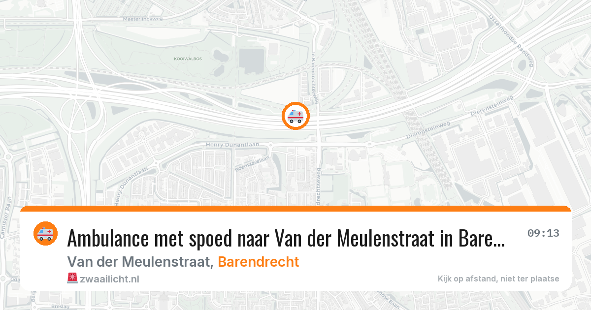 Ambulance met spoed naar Van der Meulenstraat in Barendrecht — 6 jul 2026