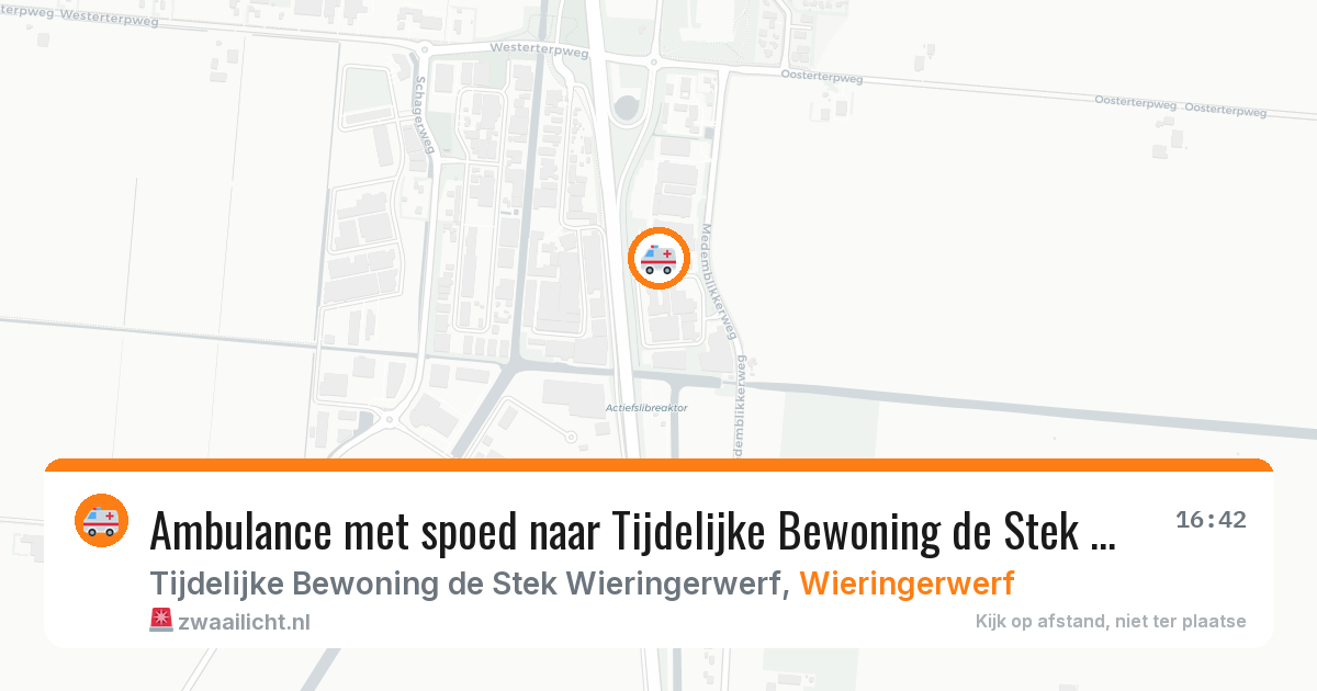 Ambulance met spoed naar Tijdelijke Bewoning de Stek Wieringerwerf in Wieringerwerf — 19 jan 2026