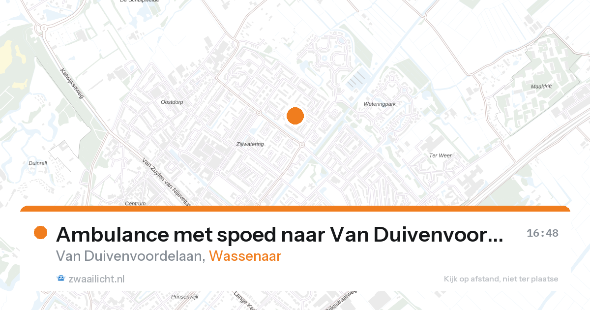 Ambulance met spoed naar Van Duivenvoordelaan in Wassenaar — 26 aug 2026