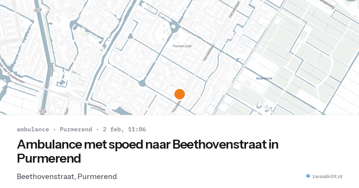 Ambulance met spoed naar Beethovenstraat in Purmerend — 2 feb 2026