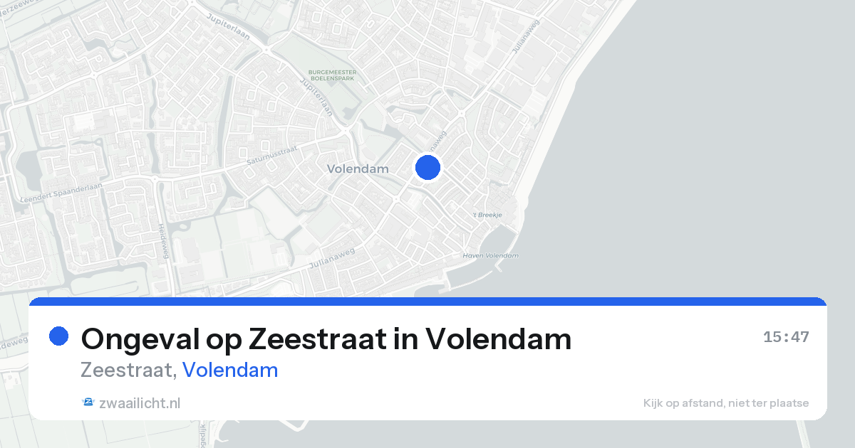 Ongeval op Zeestraat in Volendam — 20 aug 2026