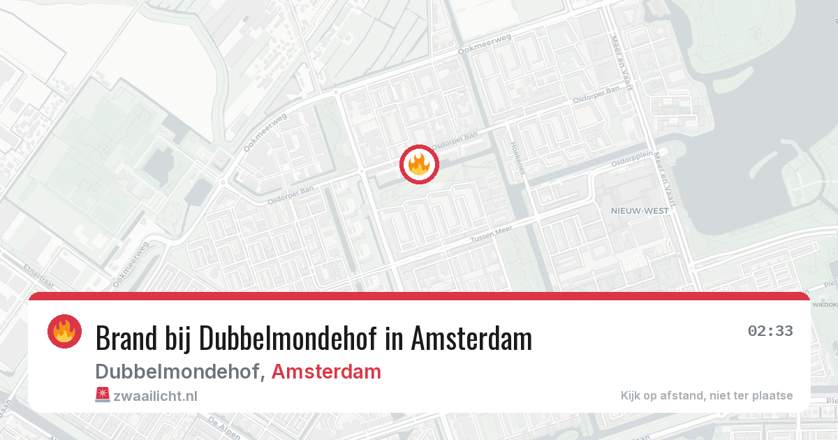 Brand bij Dubbelmondehof in Amsterdam — 10 jul 2026