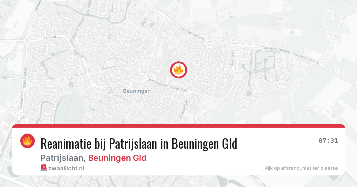 Reanimatie bij Patrijslaan in Beuningen Gld — 7 mei 2026