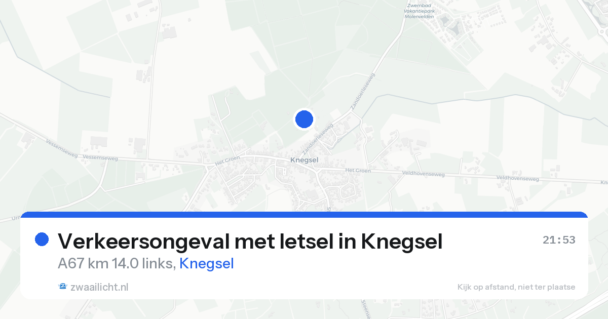 Verkeersongeval met letsel in Knegsel — 7 aug 2026