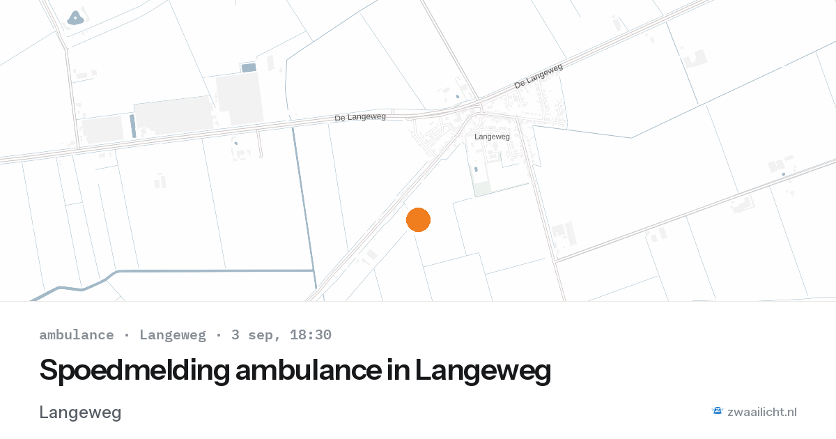 Spoedmelding ambulance in Langeweg — 3 sep 2026