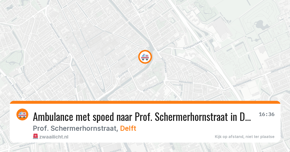 Ambulance met spoed naar Prof. Schermerhornstraat in Delft — 8 feb 2026