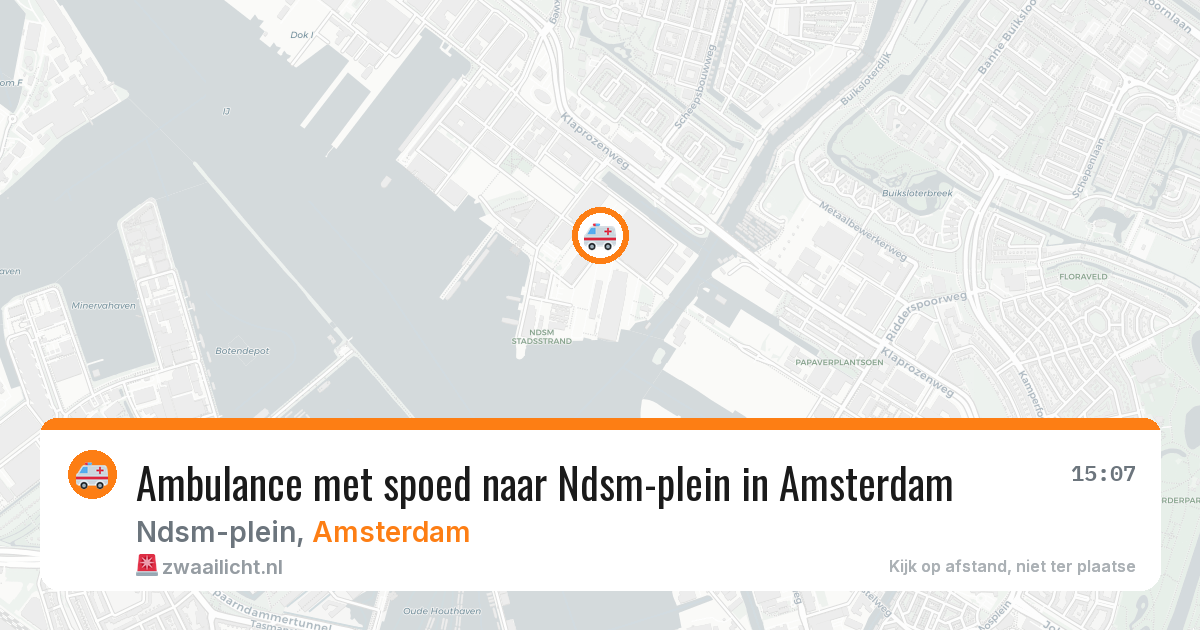 Ambulance met spoed naar Ndsm-plein in Amsterdam — 25 jun 2026