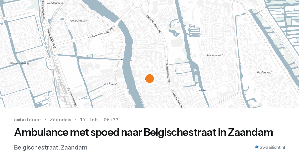 Ambulance met spoed naar Belgischestraat in Zaandam — 17 feb 2026
