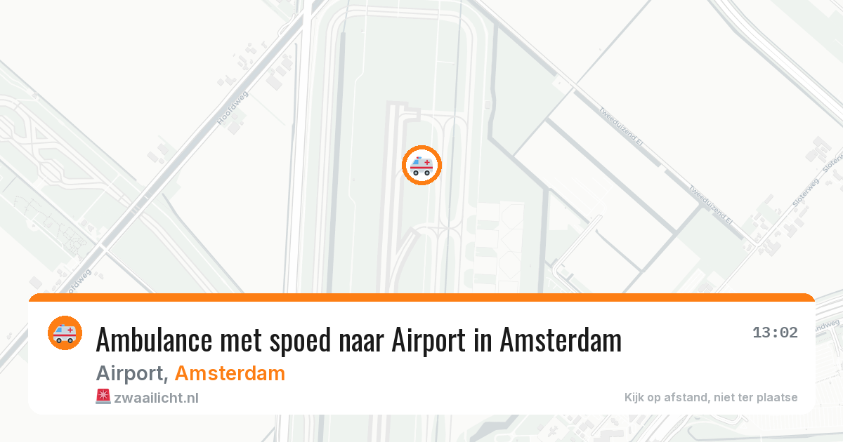 Ambulance met spoed naar Airport in Amsterdam — 3 mei 2026