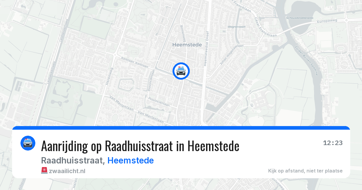 Aanrijding op Raadhuisstraat in Heemstede — 10 apr 2026