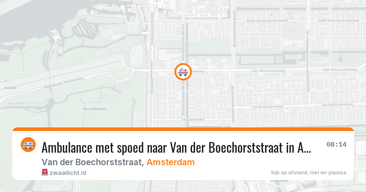 Ambulance met spoed naar Van der Boechorststraat in Amsterdam — 27 mrt 2026