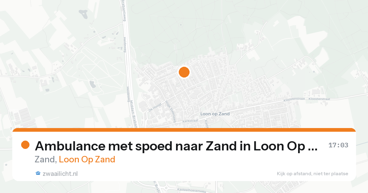 Ambulance met spoed naar Zand in Loon Op Zand — 20 aug 2026