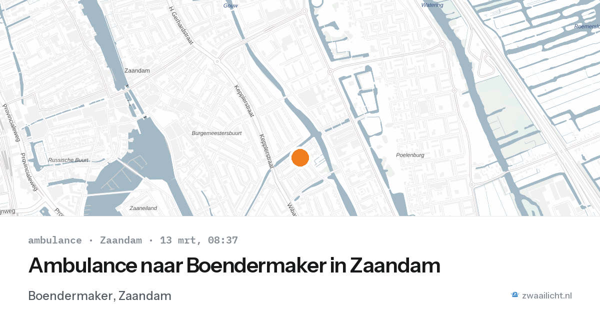 Ambulance naar Boendermaker in Zaandam — 13 mrt 2026