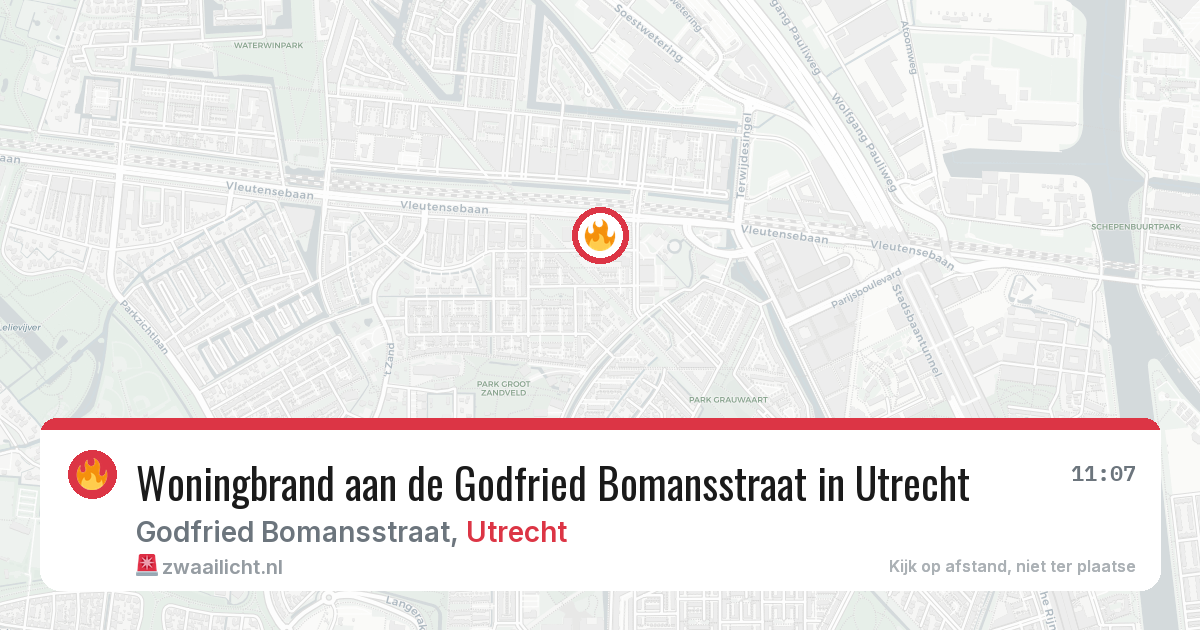 Woningbrand aan de Godfried Bomansstraat in Utrecht — 10 jun 2026