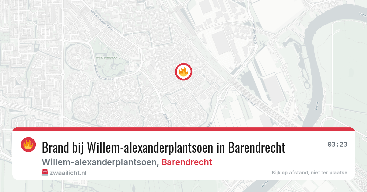 Brand bij Willem-alexanderplantsoen in Barendrecht — 7 aug 2026