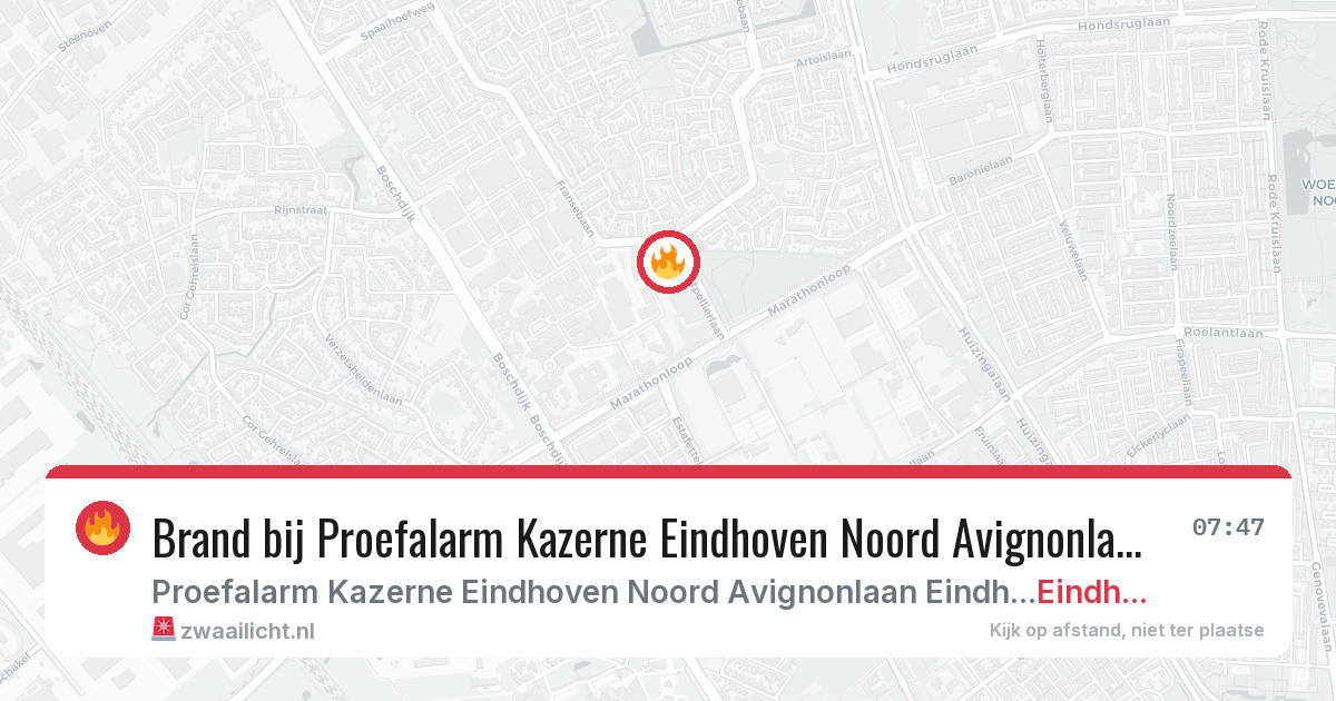 Brand bij Proefalarm Kazerne Eindhoven Noord Avignonlaan Eindhoven in Eindhoven — 24 mei 2026