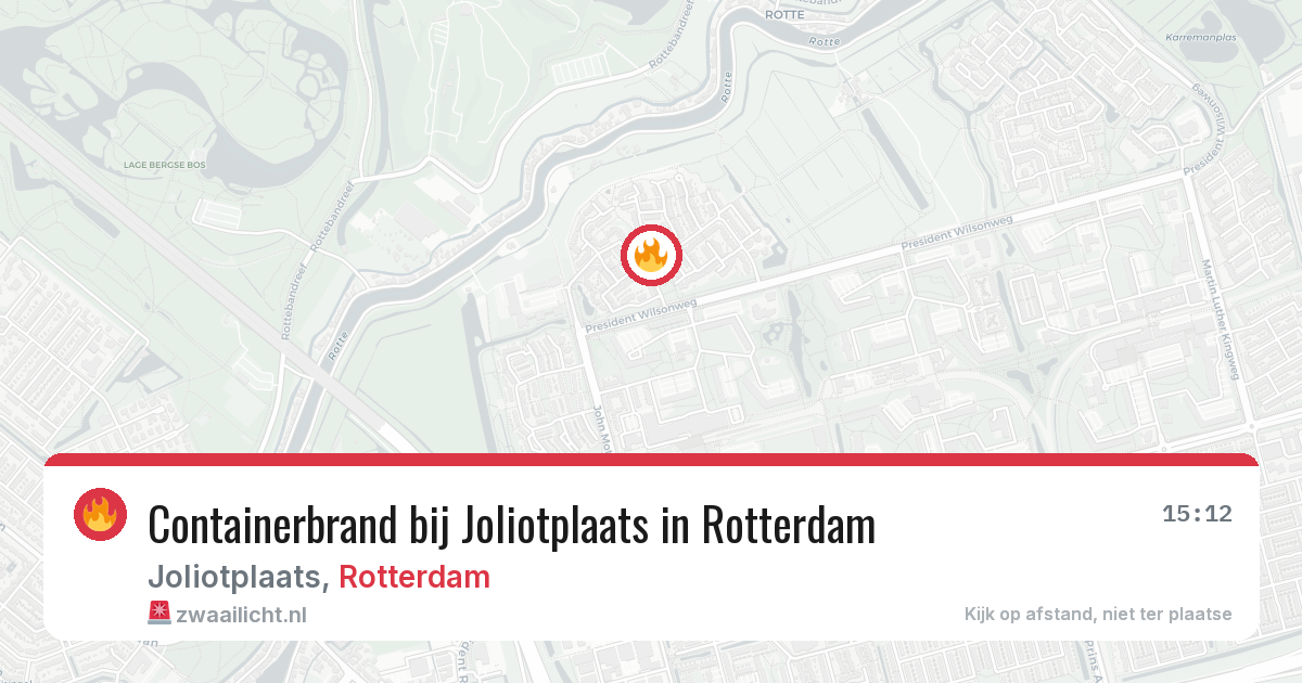 Containerbrand bij Joliotplaats in Rotterdam — 2 aug 2026