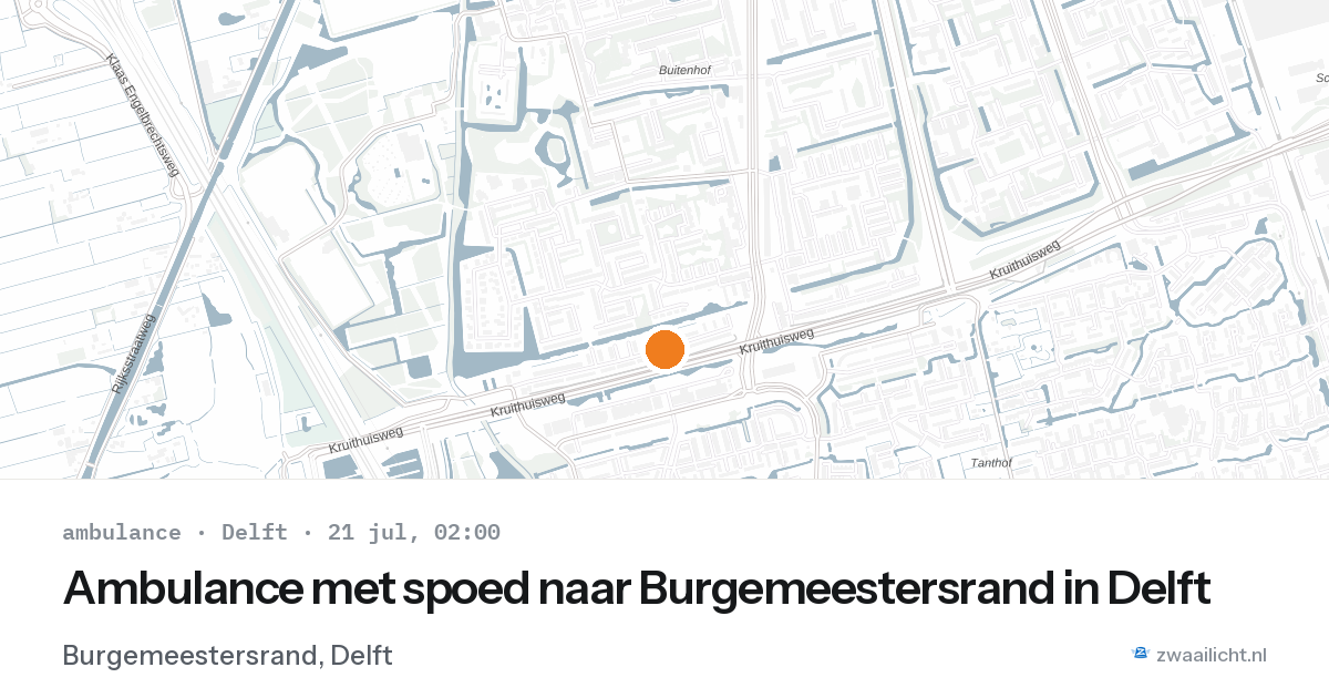 Ambulance met spoed naar Burgemeestersrand in Delft — 21 jul 2026