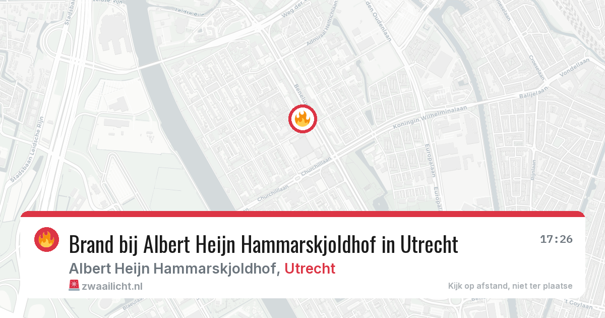 Brand bij Albert Heijn Hammarskjoldhof in Utrecht — 27 jun 2026